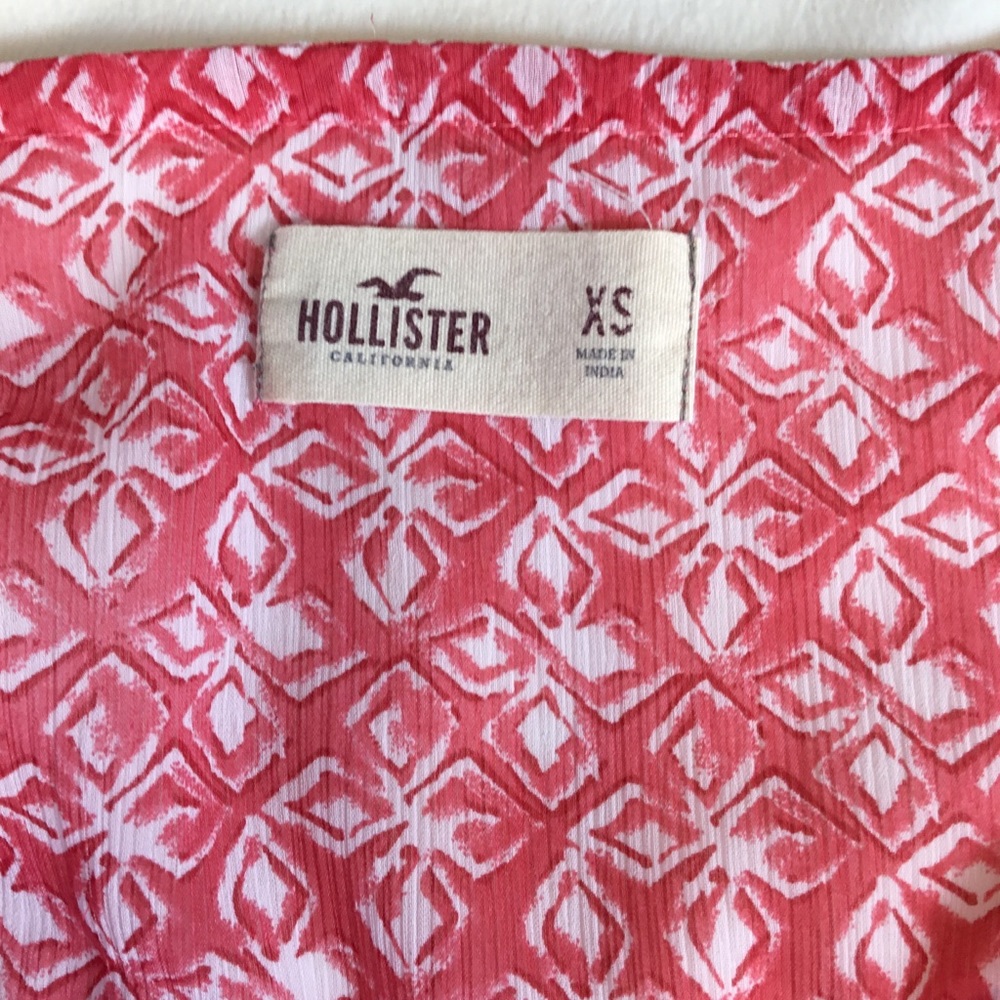 Hollister Floral Pink Sheer‎ Short Sleeve Top XS - Picture 8 of 14